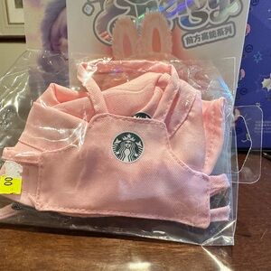 Starbucks Pink Apron with Logo Doll Fits Labubu